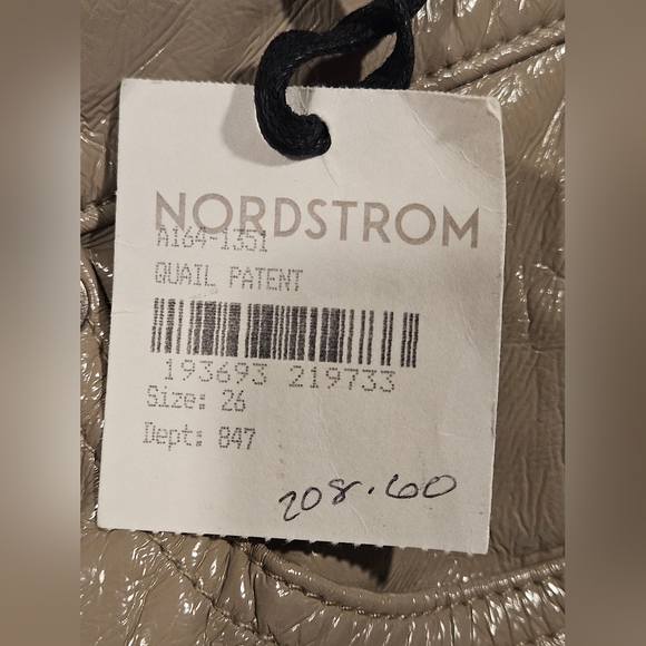 Agolde Pinch Waist Quail Patent Tan Recycled Leather Pants Sz 26 SCUFF 27x29 NEW - Picture 9 of 9